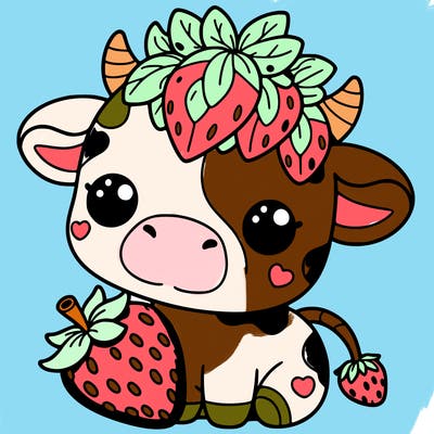 cute strawberry cow
