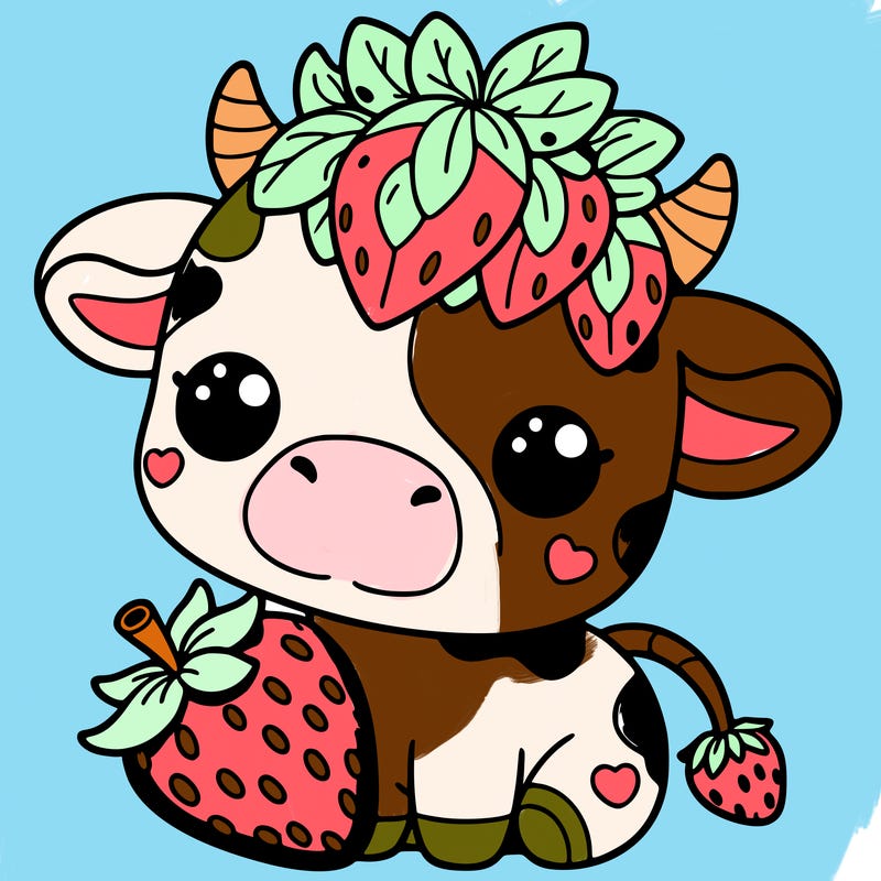cute strawberry cow