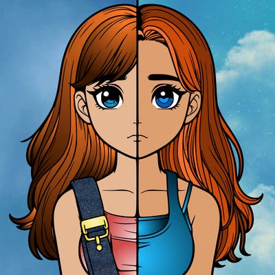 realistic girl split