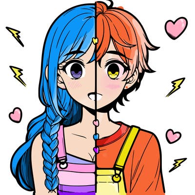 realistic girl boy split