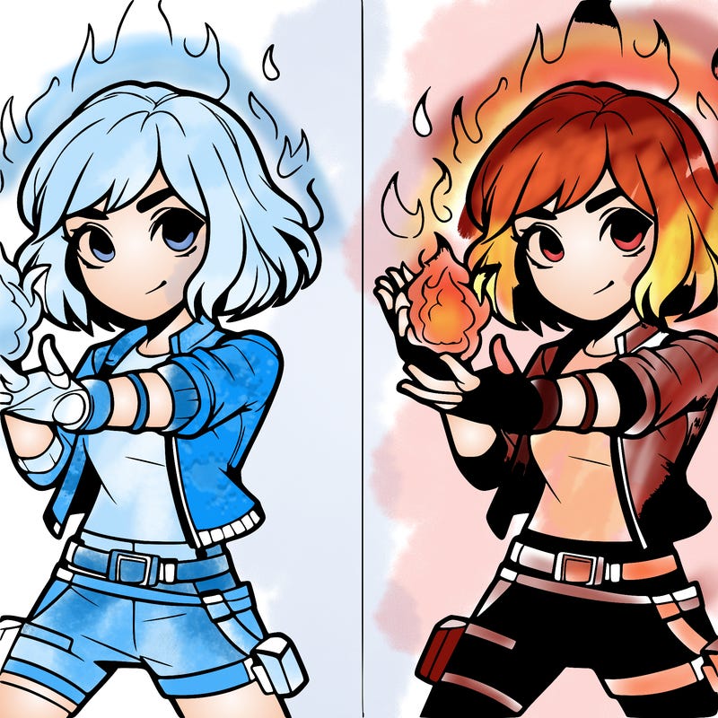 realistic girl with fire powers