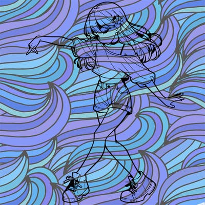 realistic girl danceing