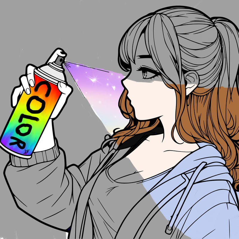 a realistic girl spray, painting