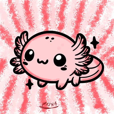 cute easy baby axolotl