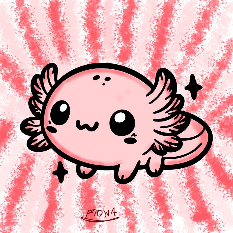 cute easy baby axolotl