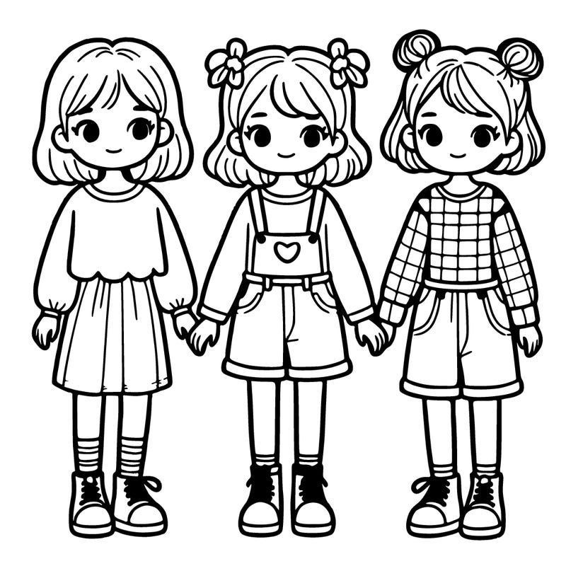 three girls standing