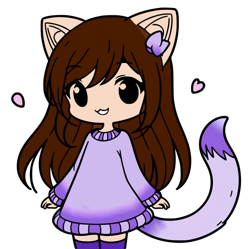 girl with cat ears and tail