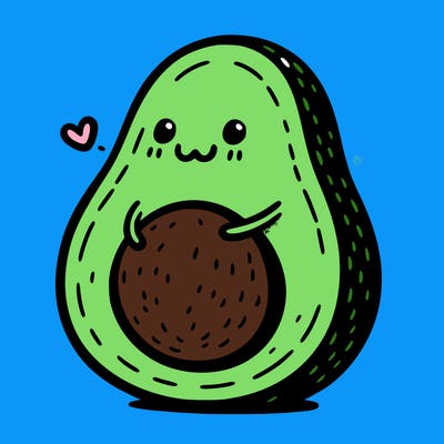 an avocado hugging an avocado