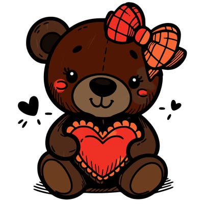 teddy bear hugging a heart