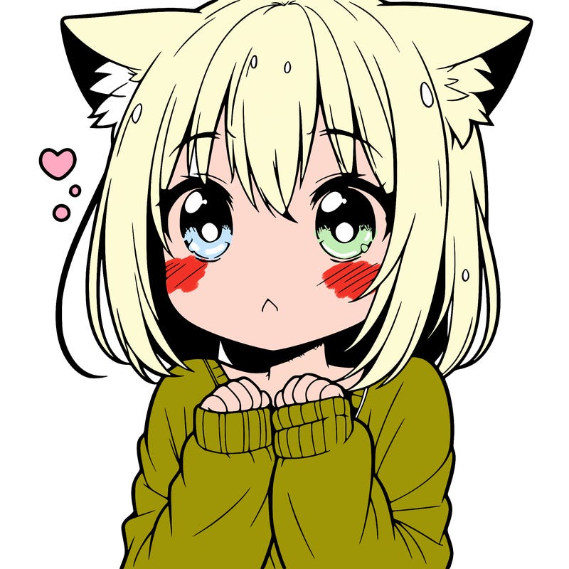 shy anime catgirl