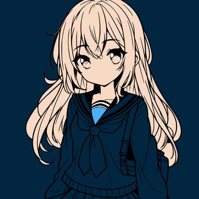anime girl with school outfit