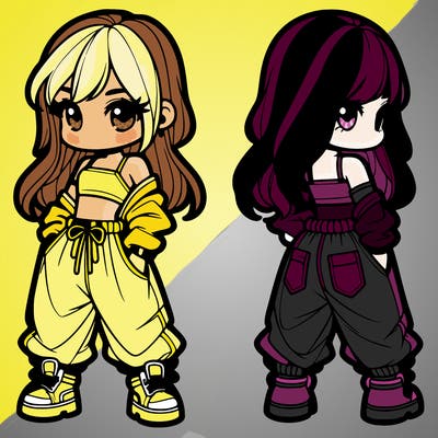 girl in crop top and baggy pants