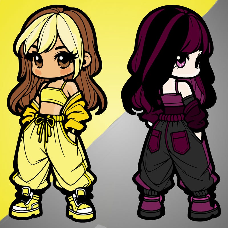 girl in crop top and baggy pants