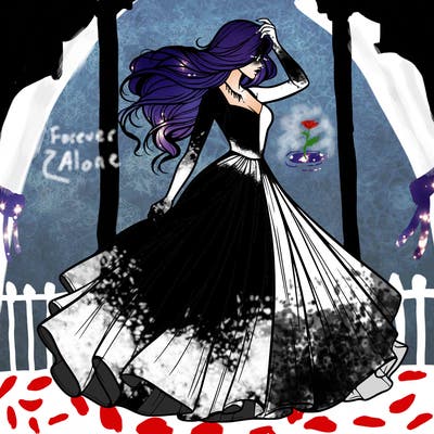 realistic woman with dress flowing in the wind