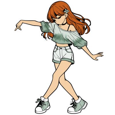 realistic girl danceing