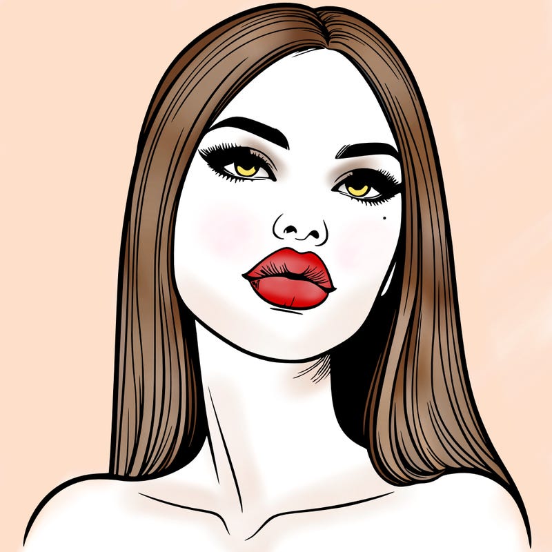 realistic woman with full lips