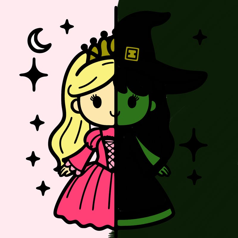split princess and witch