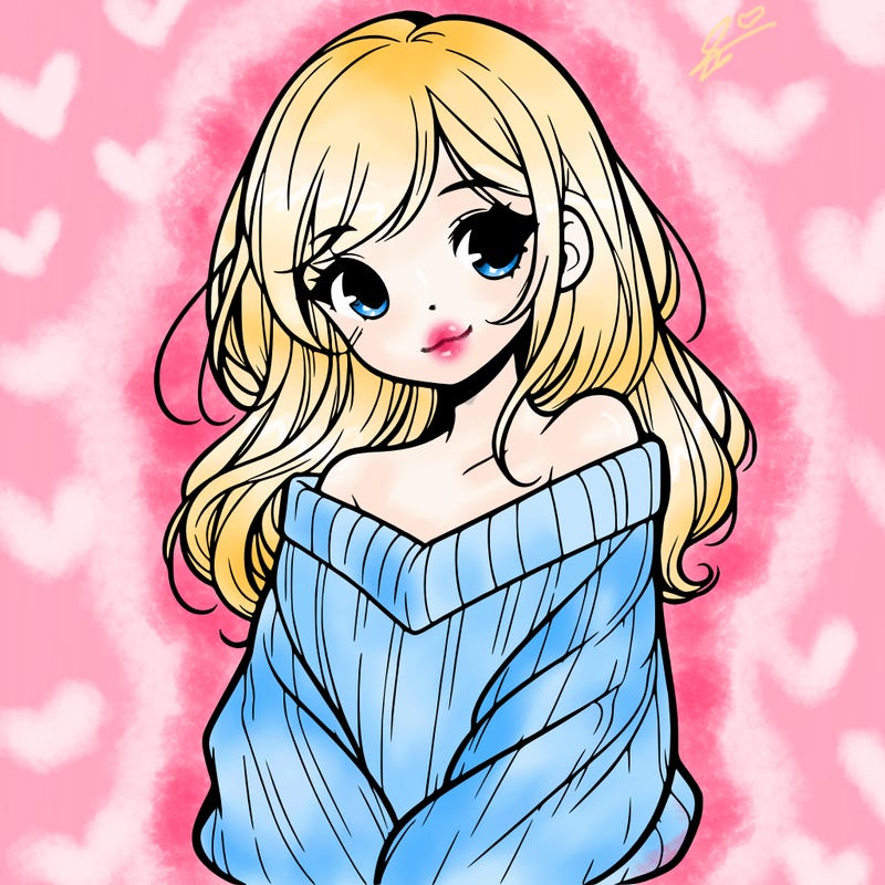 shy pretty girl wearing a sweater that is falling off one shoulder portrait