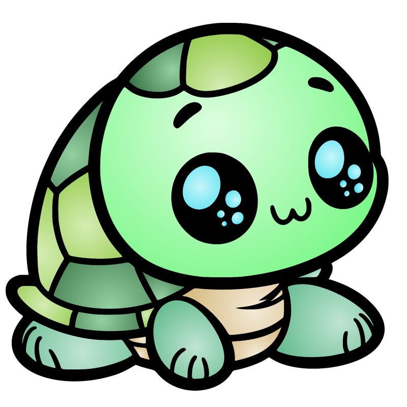 cute little animated turtle