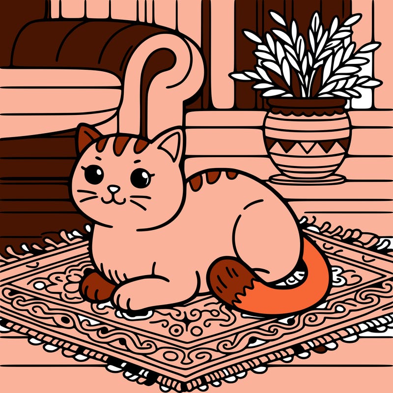 cat on a rug