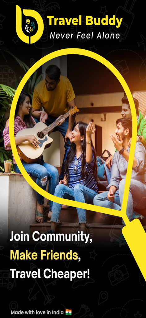 A group of young people socializing and playing guitar together on a staircase