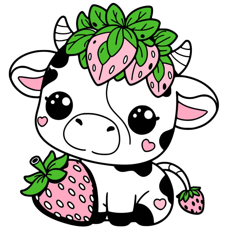 cute strawberry cow