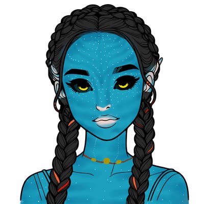 realistic girl with braids