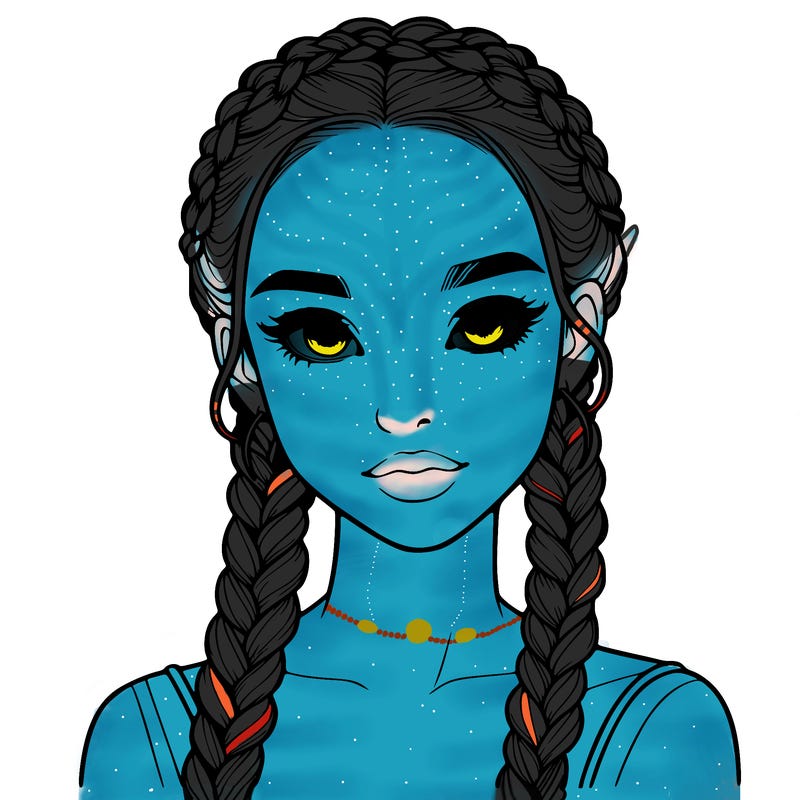 realistic girl with braids