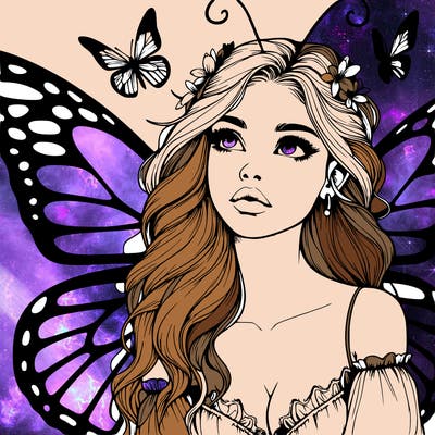 butterfly fairy realistic girl