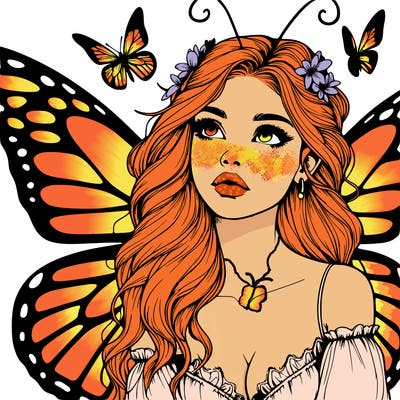 butterfly fairy realistic girl