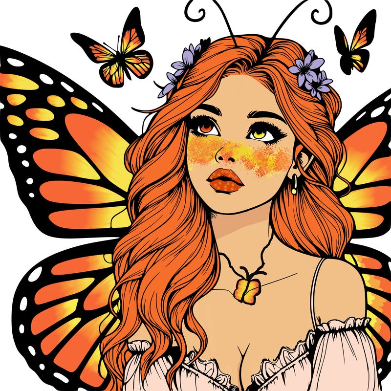 butterfly fairy realistic girl