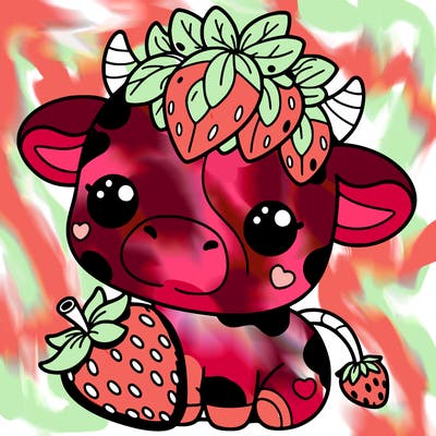 cute strawberry cow