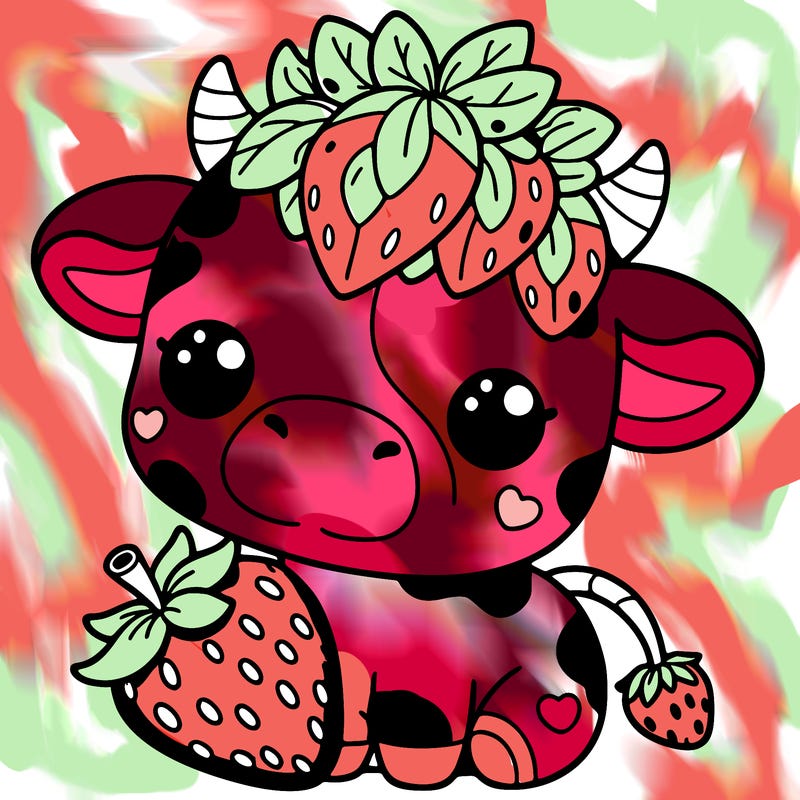 cute strawberry cow