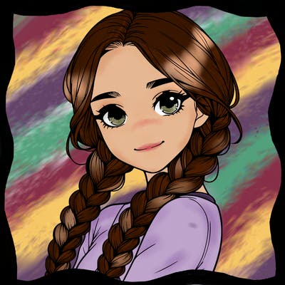 realistic girl with braids