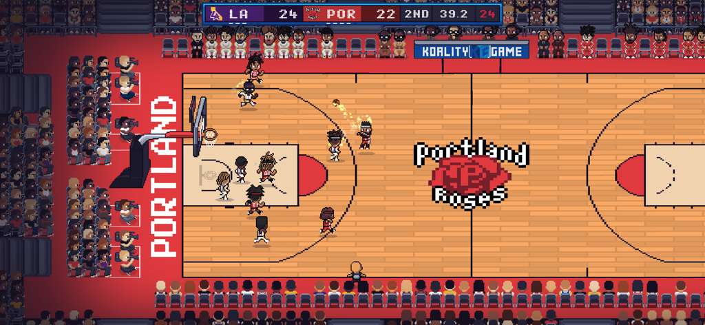 Hoop Land - Jugabilidad de baloncesto retro de pixel art de Hoop Land con Portland Roses