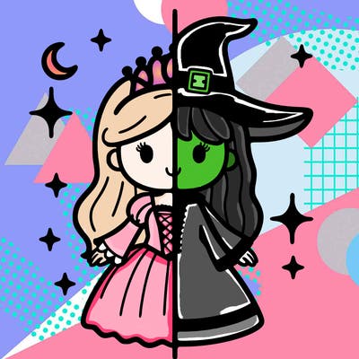 split princess and witch