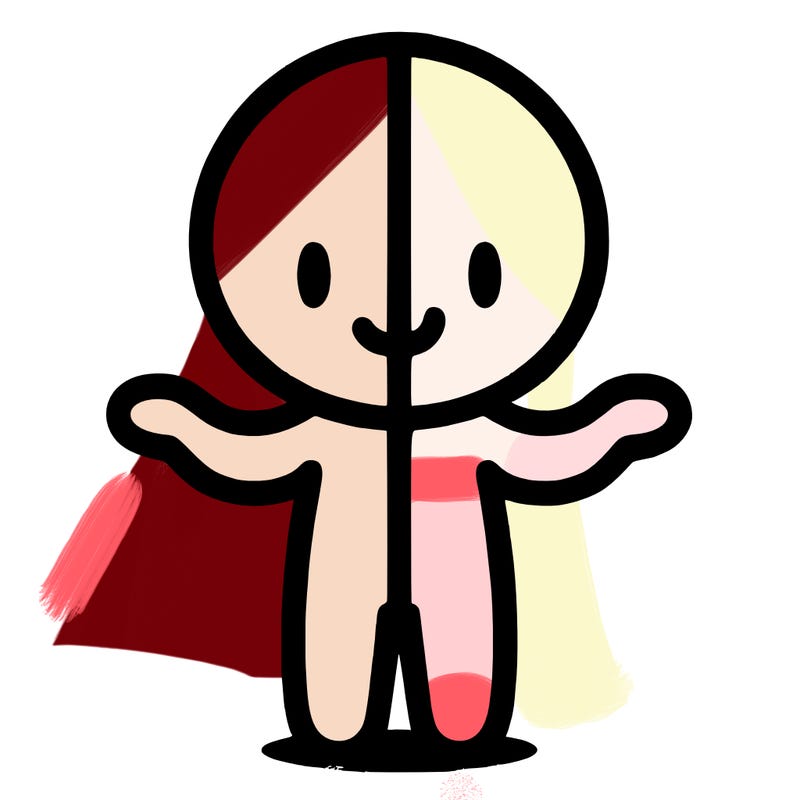person split on half