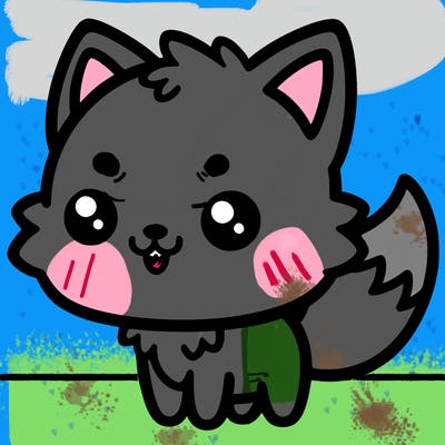 a kawaii wolf