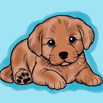 a cute realistic puppy