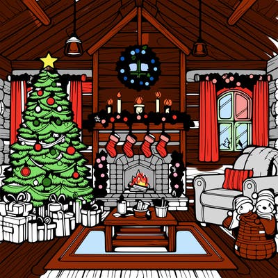 christmas house interior