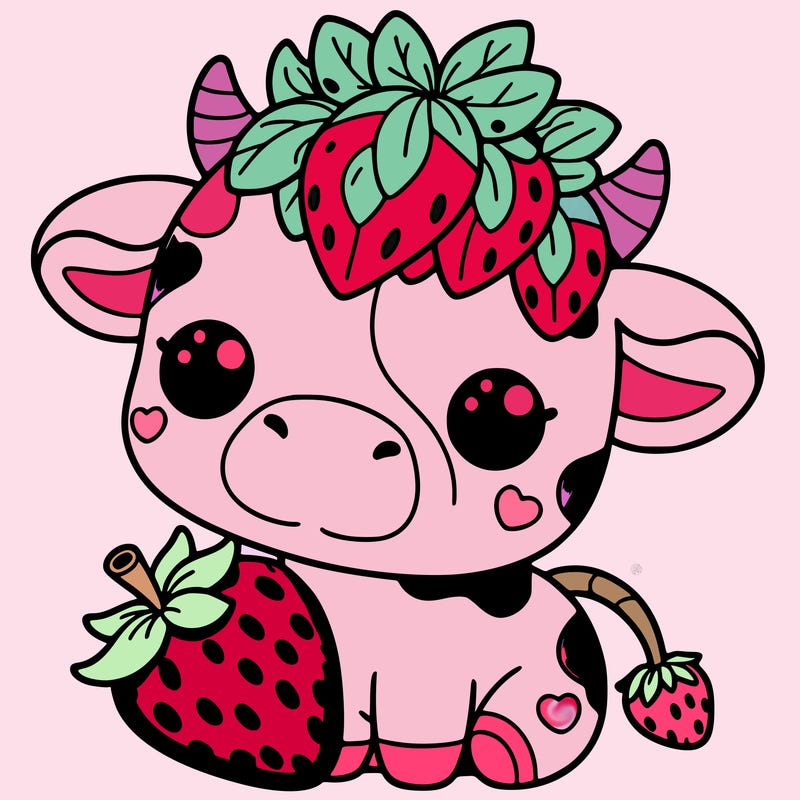 cute strawberry cow