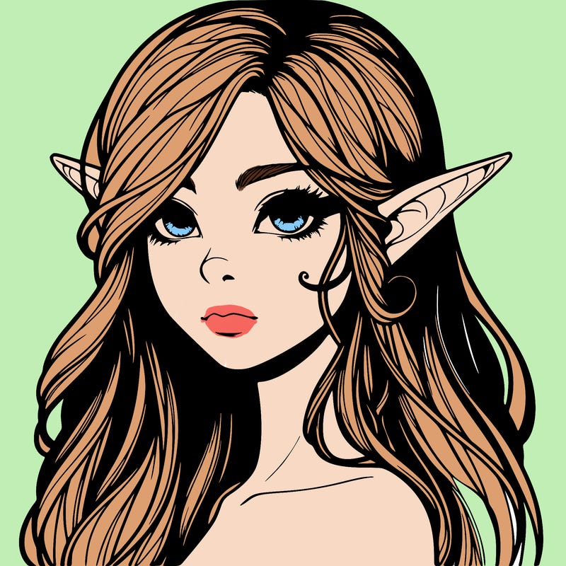 elf girl realistic dark fantasy