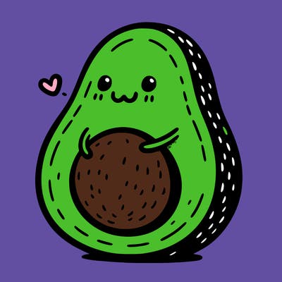 an avocado hugging an avocado
