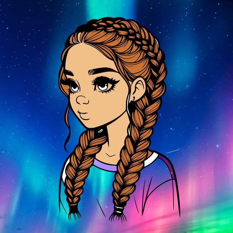 realistic girl with braids