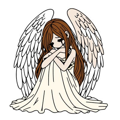 ethereal girl in grief, lonely and heartbroken