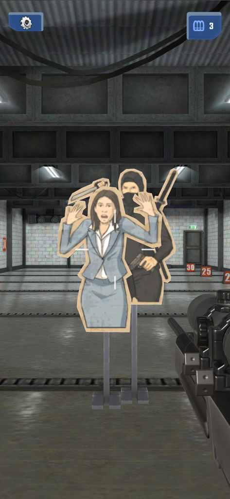 Guns Master - Guns Masterで段ボールの hostage rescue ターゲットを狙うスナイパースコープ。