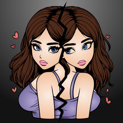 realistic girl split