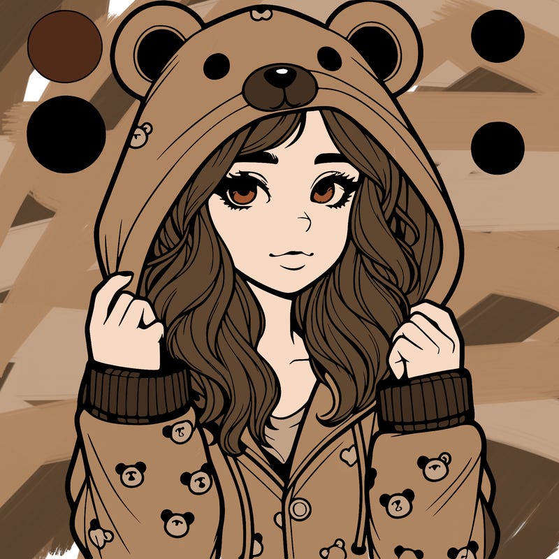 realistic girl in a animal pjs hoodie