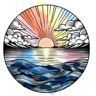 realistic sunset