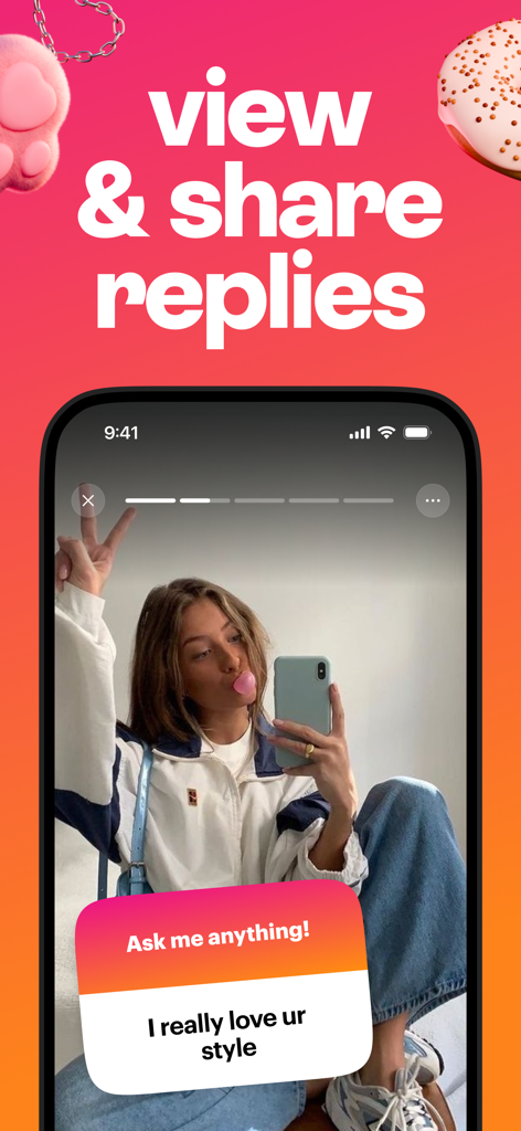 A smartphone showing an NGL anonymous message being shared on a social media story